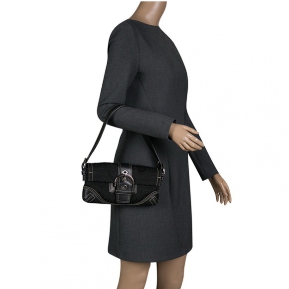 Vintage Coach Soho Black Signature C Pattern Canvas Y2K Hobo Bag F05Q-3628 - Picture 11 of 11